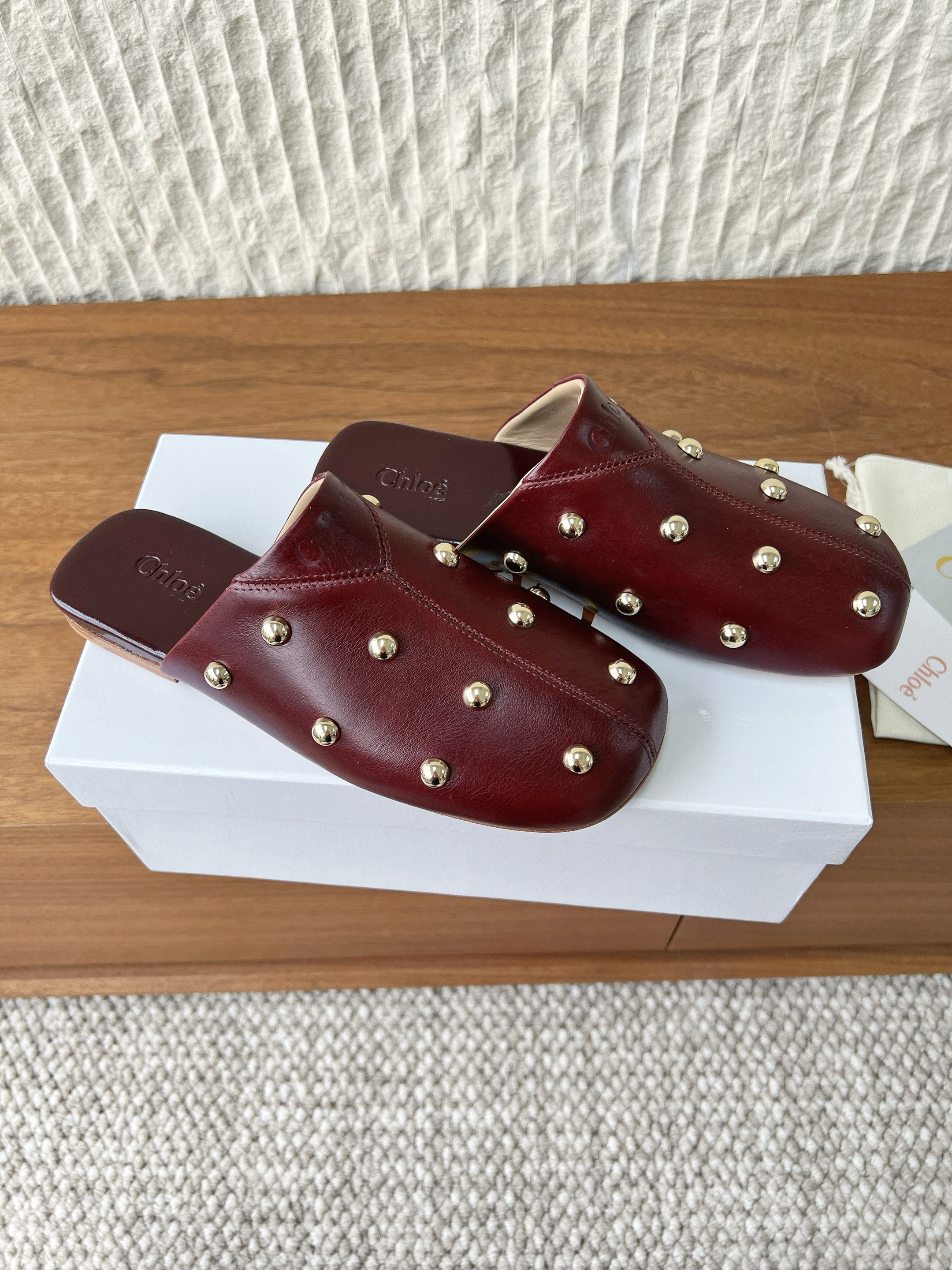 Chloe Studded Leather Mule