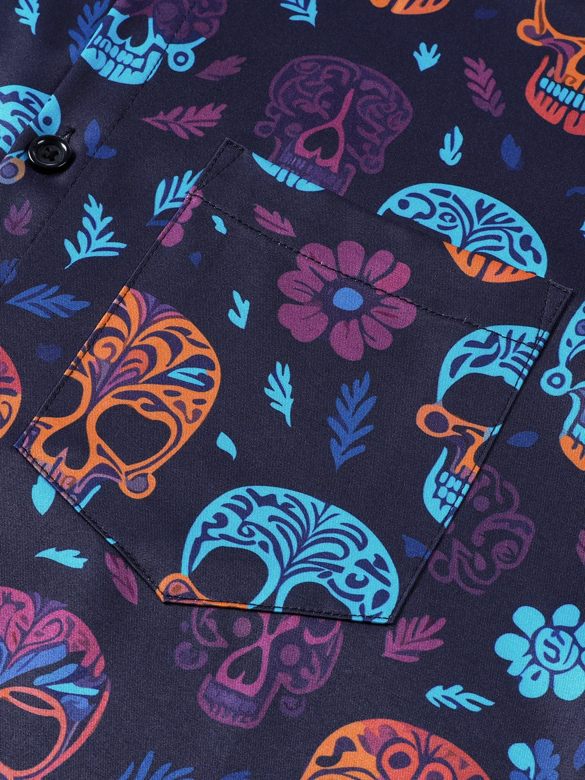 Men's Funny Skull Punk Rock Hawaiian Shirt