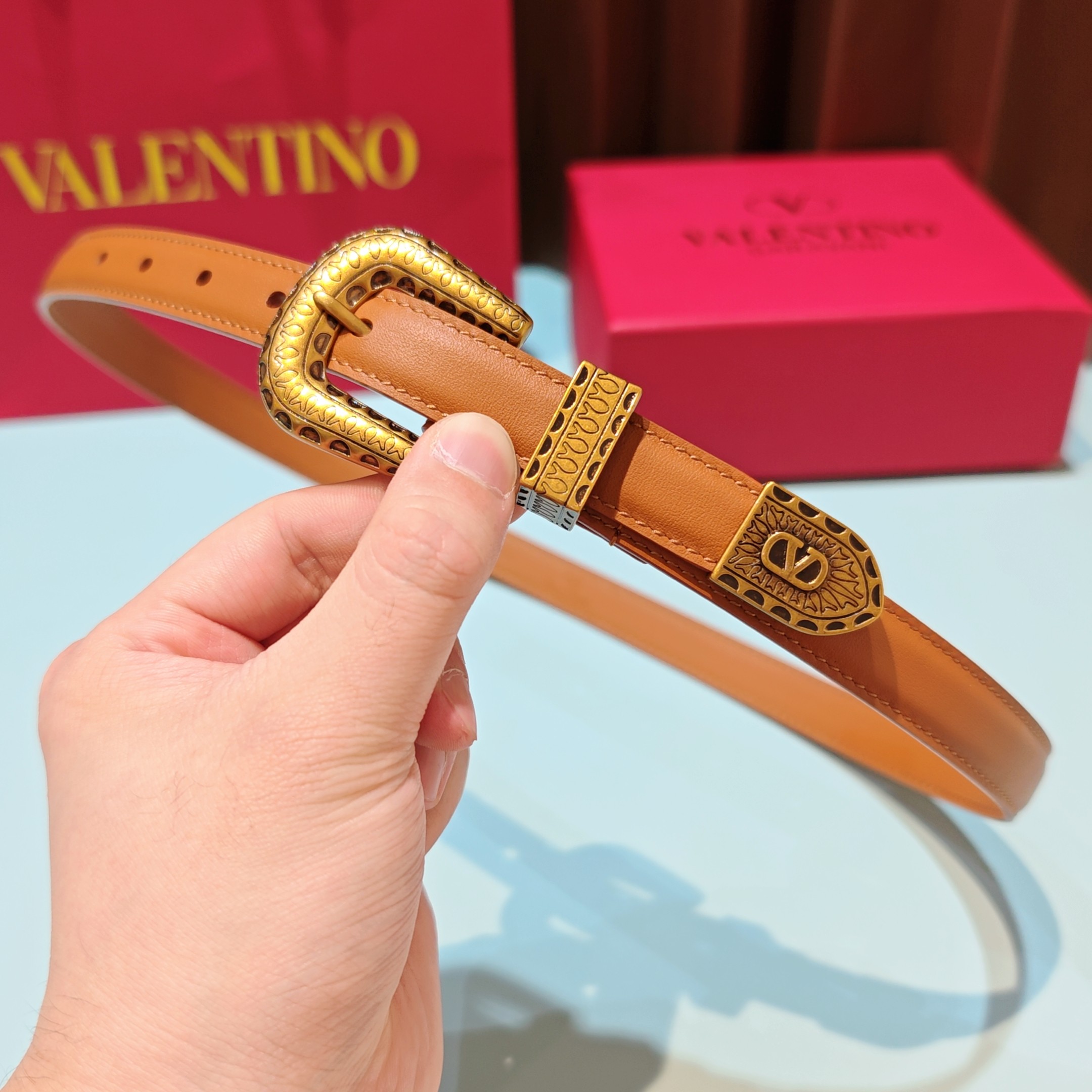 Valentino Leather Belt 2cm