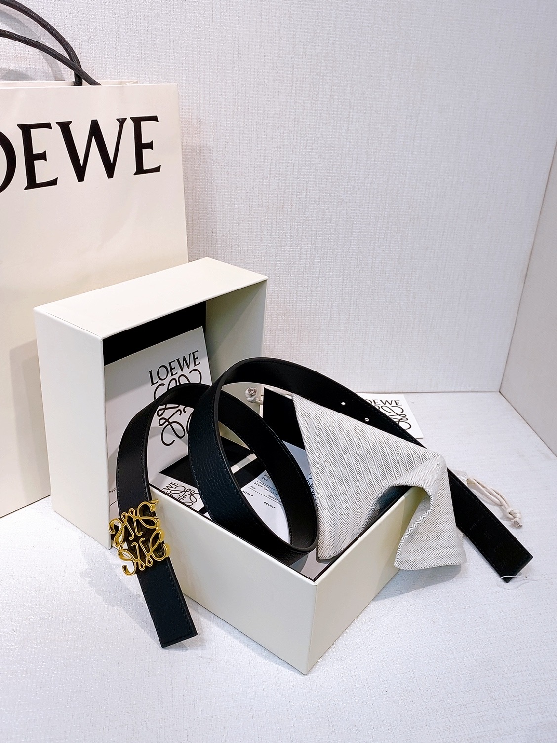 Loewe Anagram Reversible Leather Belt 2.8cm