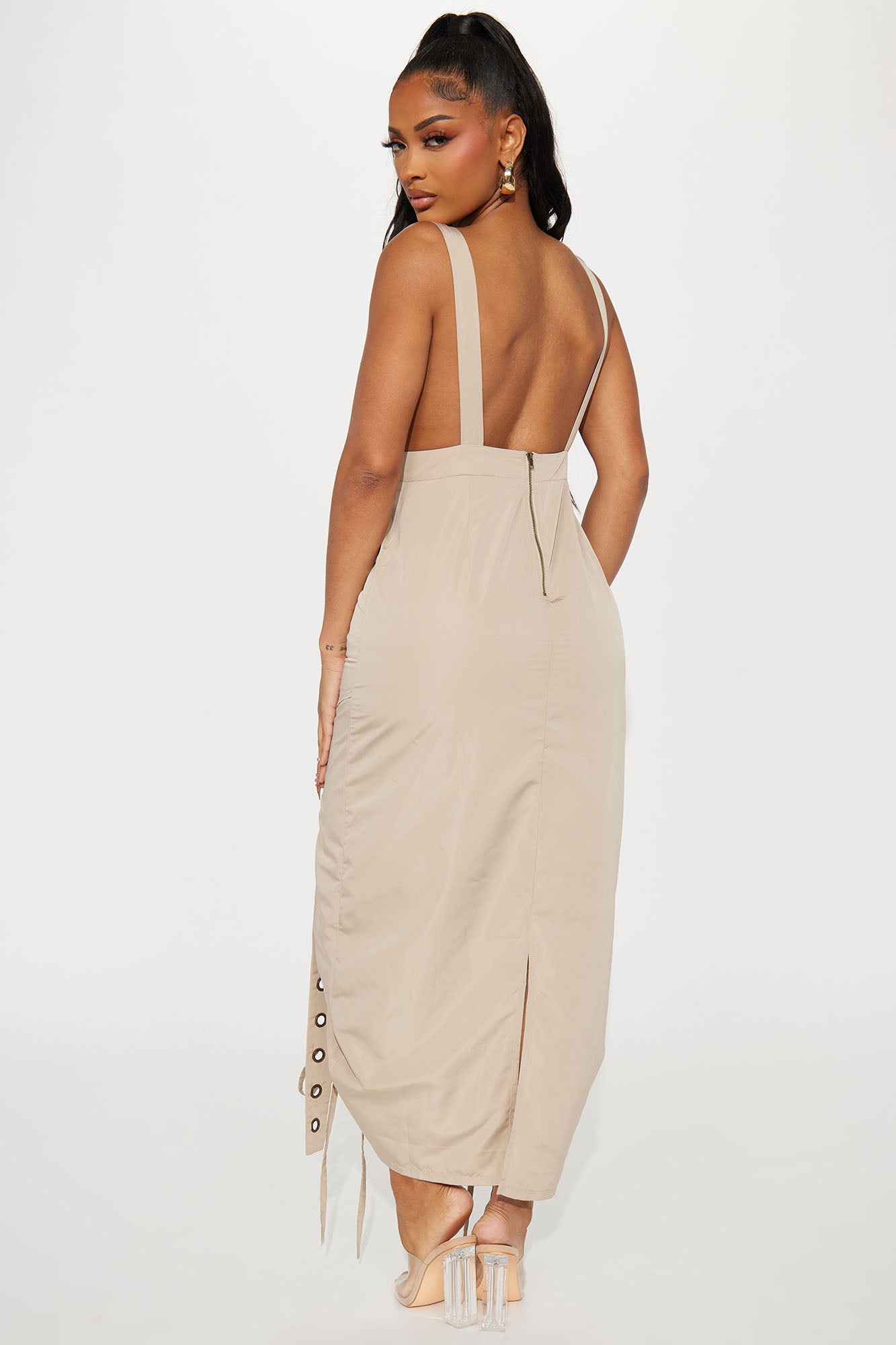 Marla Parachute Maxi Dress - Khaki