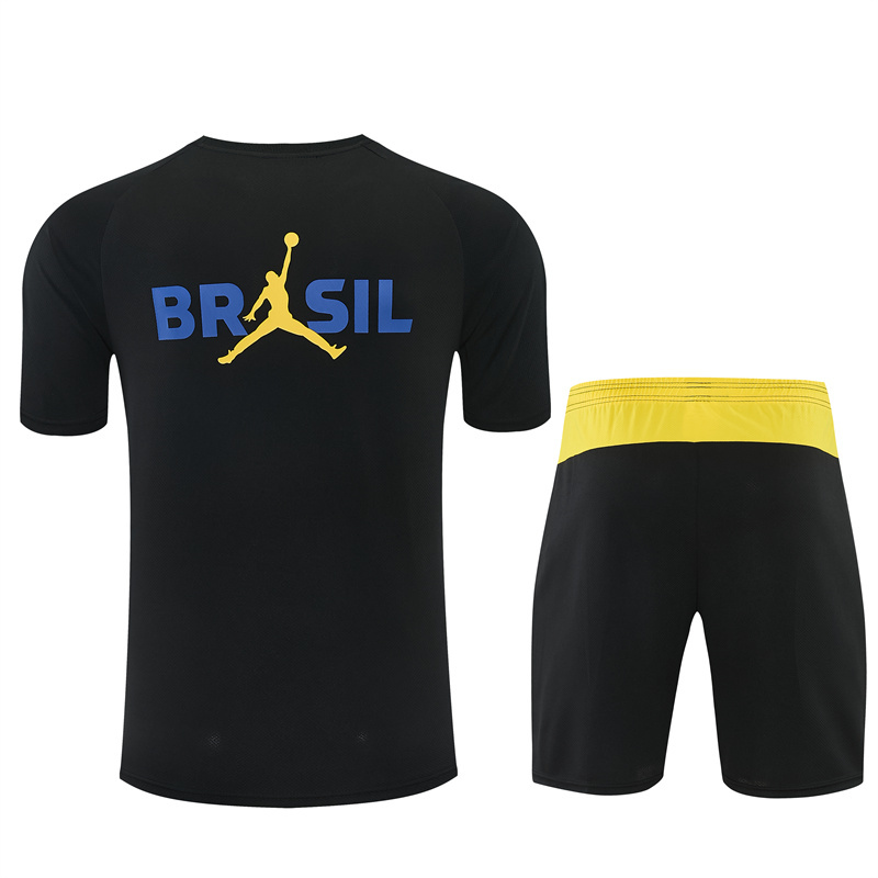 Short Sleeves Brazil Training Suit - Black