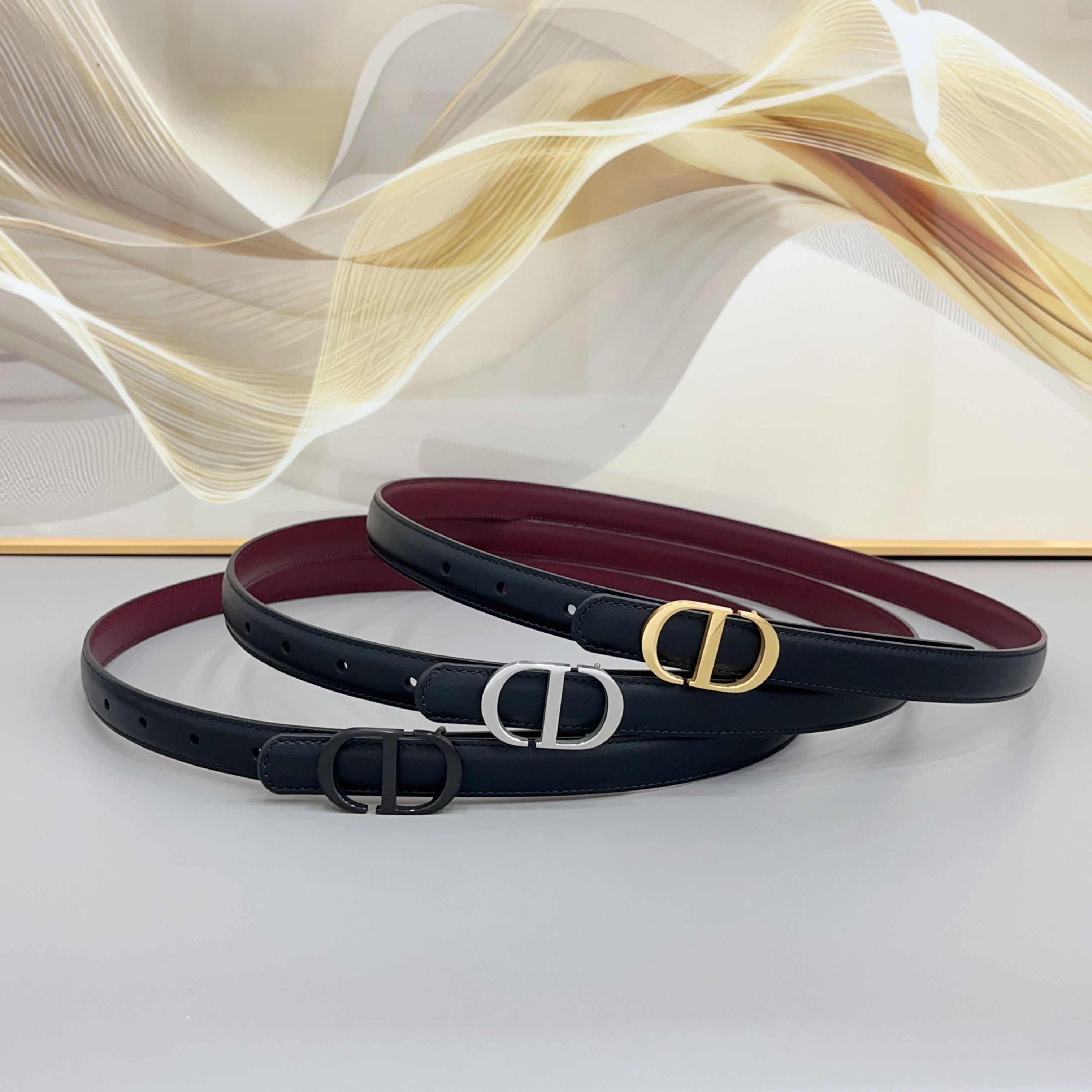 Dior CD buckle Small Reversible Belt 2cm