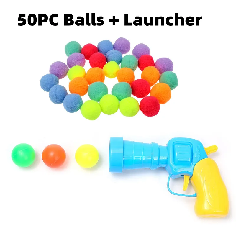 Interactive Launch Training Cat Toys Creative Kittens Mini Pompoms Games Stretch Plush Ball Toys Cat Supplies Pet Accessories