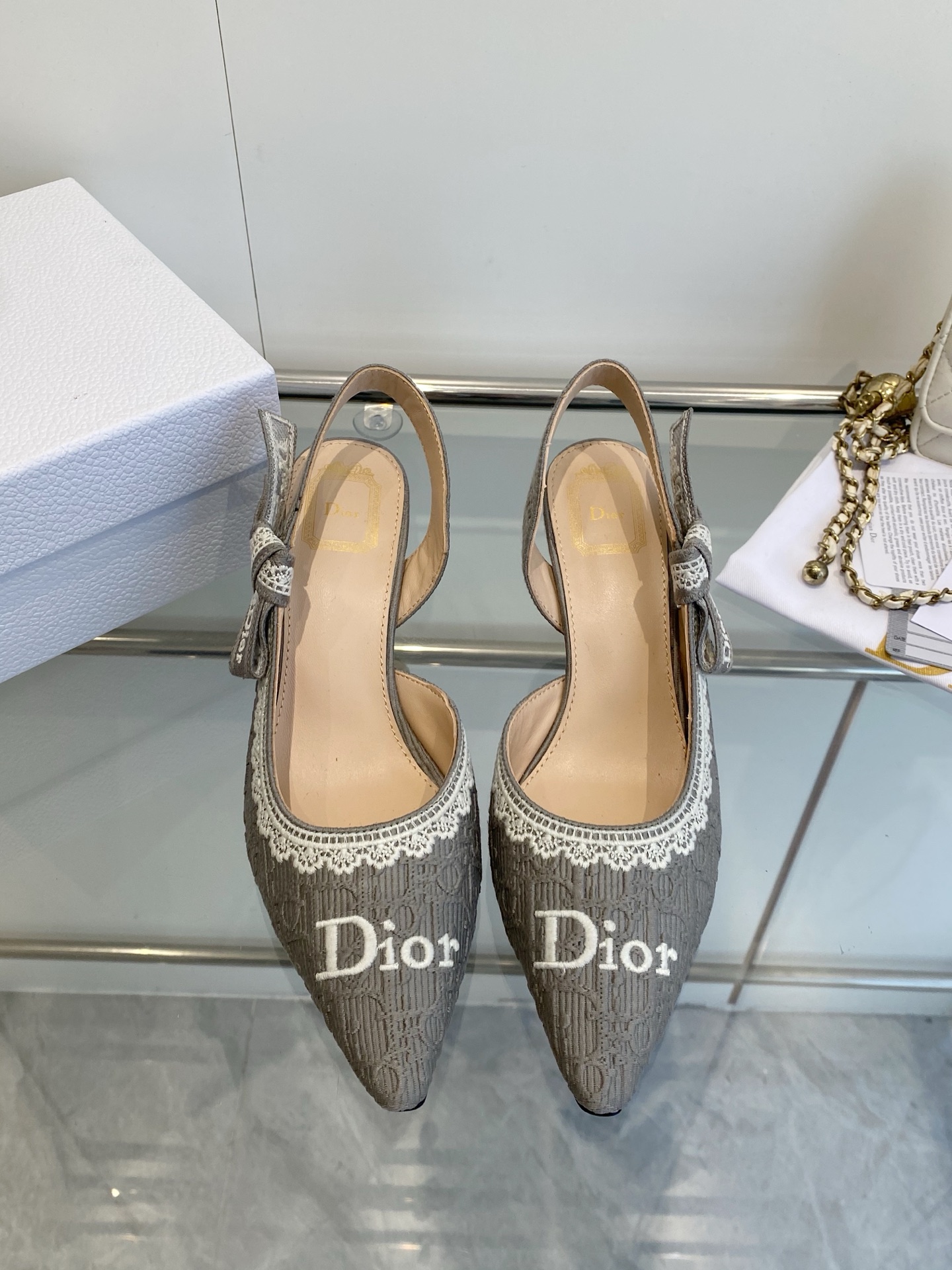 Chanel Classic Black Caviar Leather Cylinder Bag with CC Logo Chain Pumps Set - KAIROO