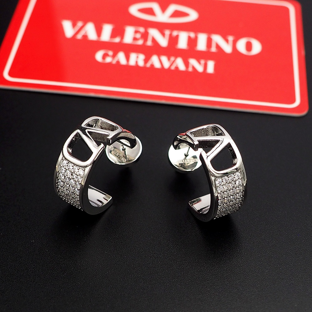 Valentino Vlogo Signature Silver Brass Earrings