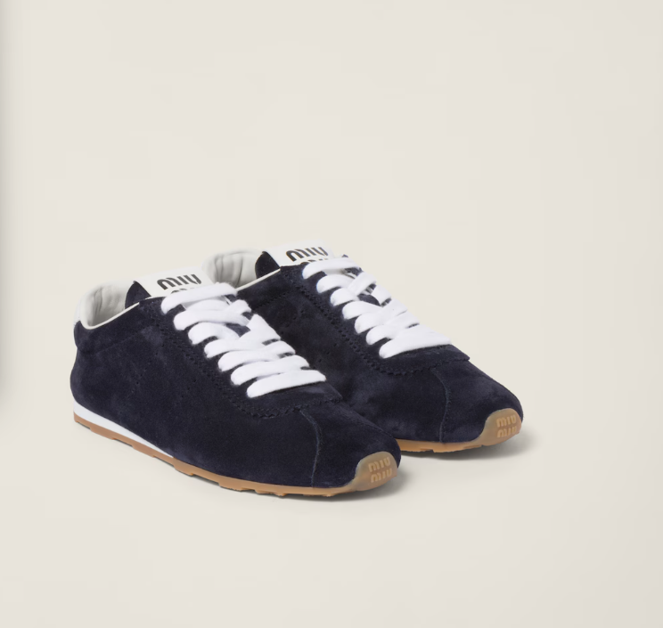 Miu Miu Plume Suede Leather Sneaker