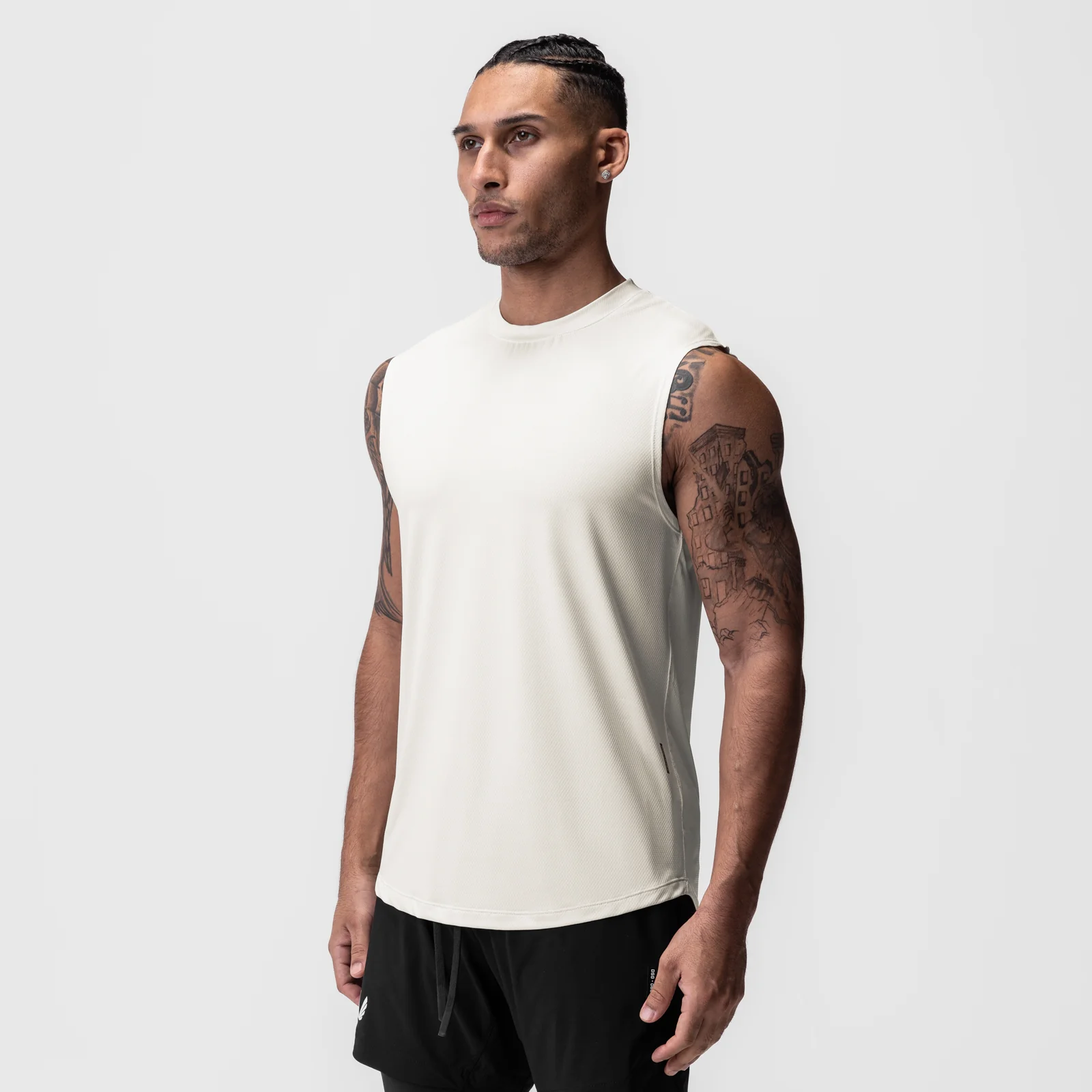 0757. AeroSilver Cutoff Tank - Ivory Cream