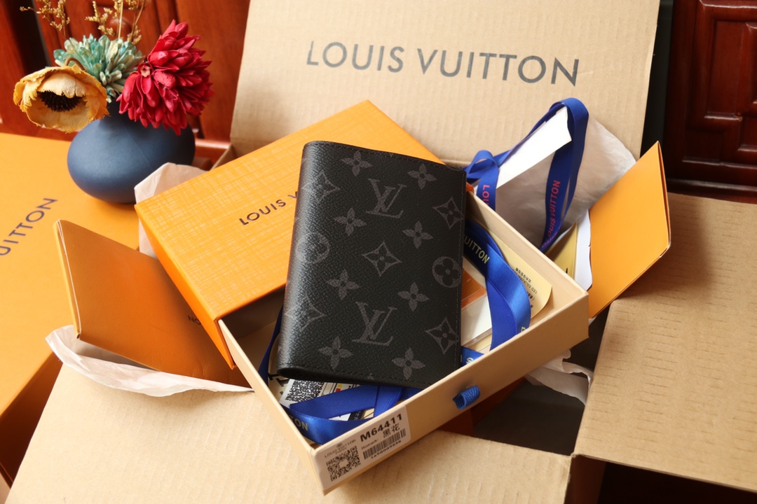 M64501 LV Passport Cover in Monogram Eclipse canvas