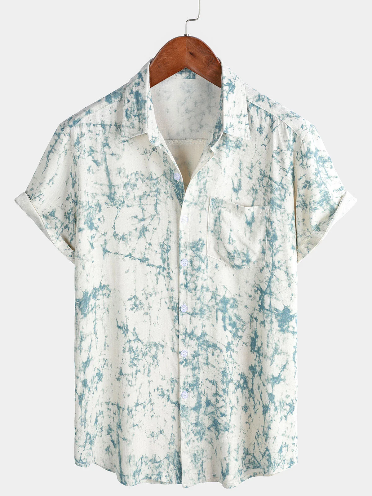 Men's Vintage Beige Casual Summer Short Sleeve Shirt