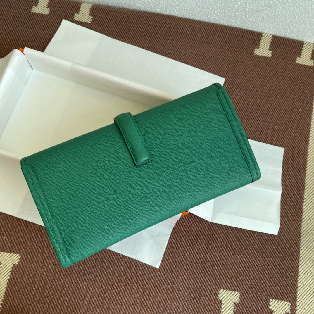 Hermes Orange Swift Jige Elan Clutch