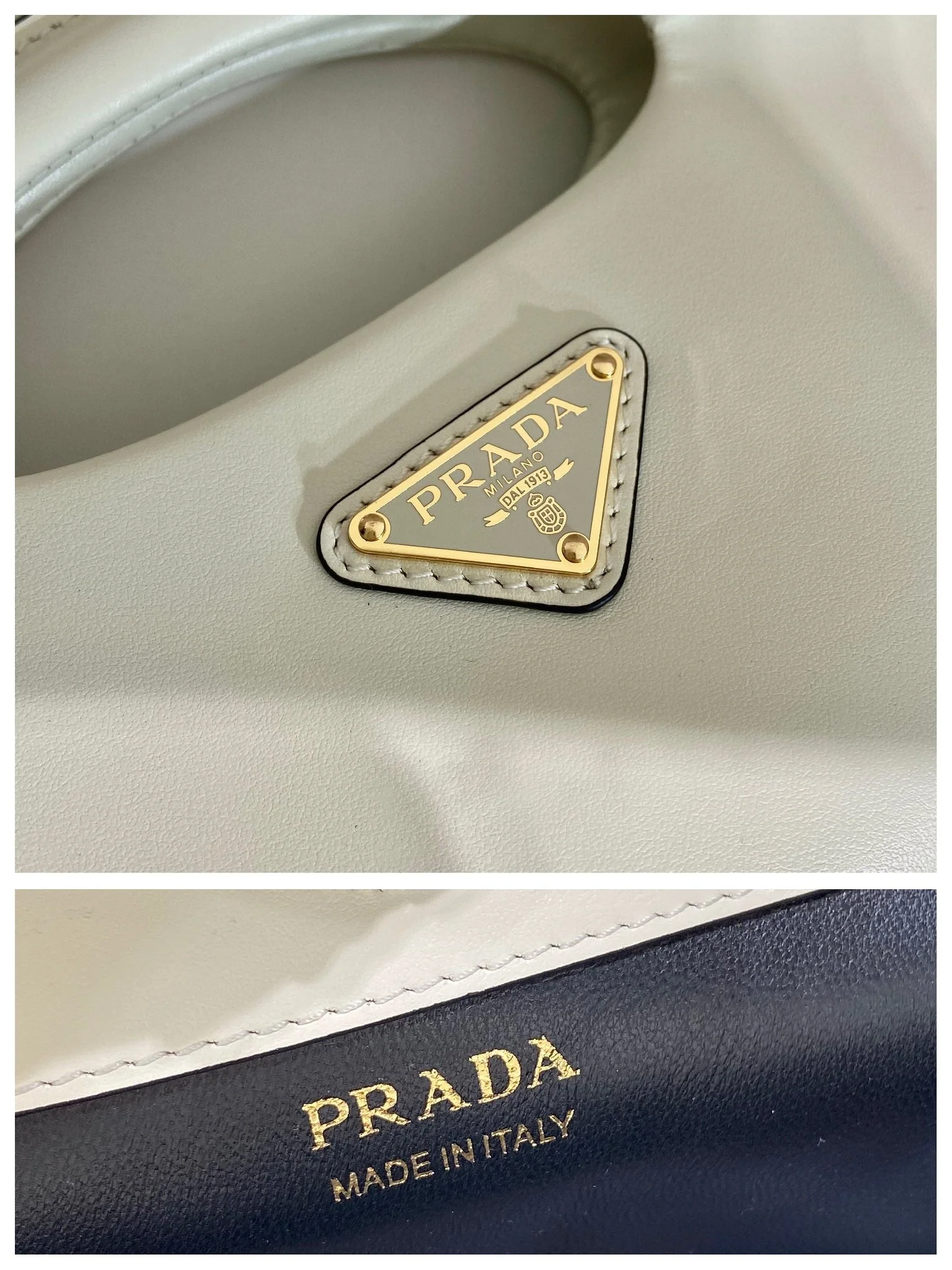 Prada DUMPLING BAG 30 IN WHTE CALFSKIN