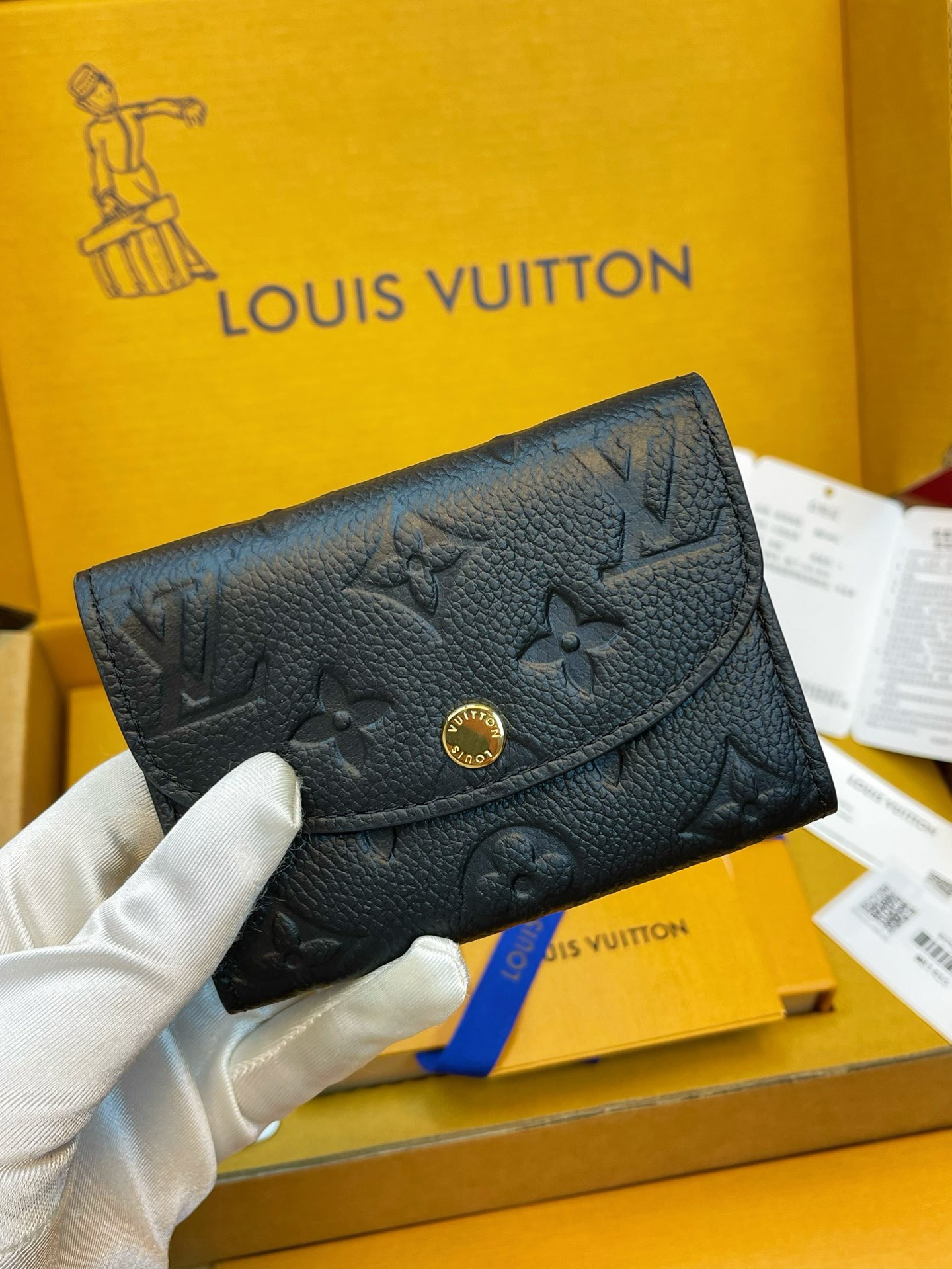 M81455 LV Rosalie Coin Purse Black Monogram Empreinte Leather