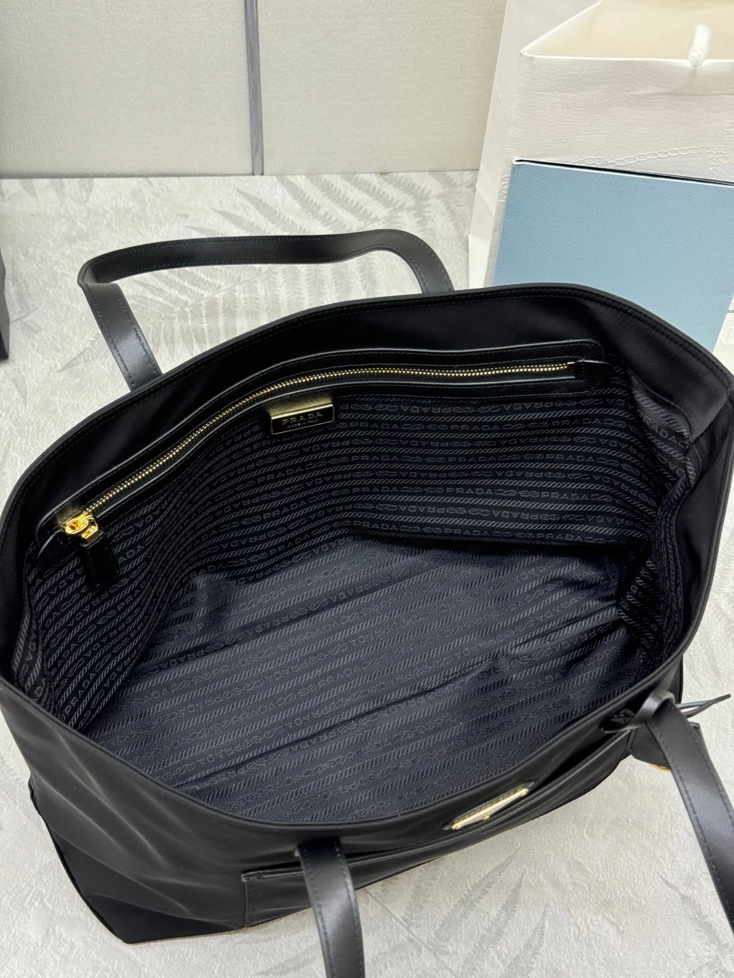 Prada Re-Edition 1978 Tote Bag 35cm Black Re-Nylon& Saffiano Leather