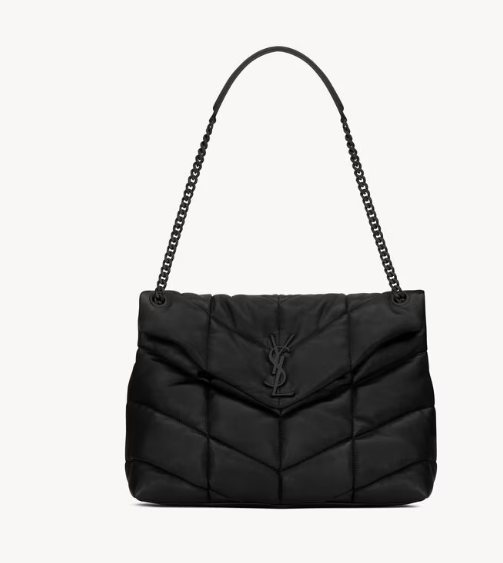 Saint Black Lambskin Medium Puffer Bag 577475