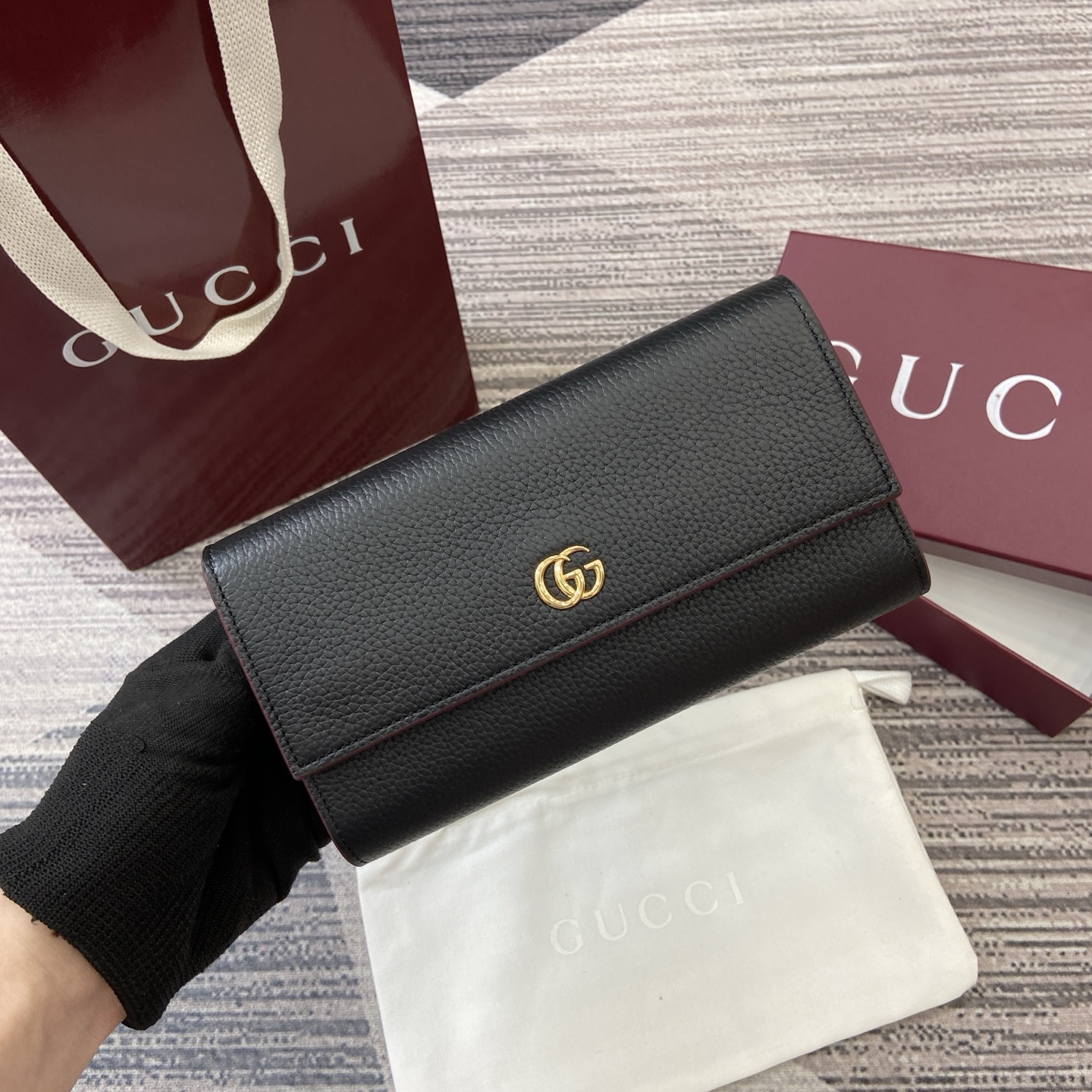 Gucci Bi-colour GG Marmont continental wallet 456116