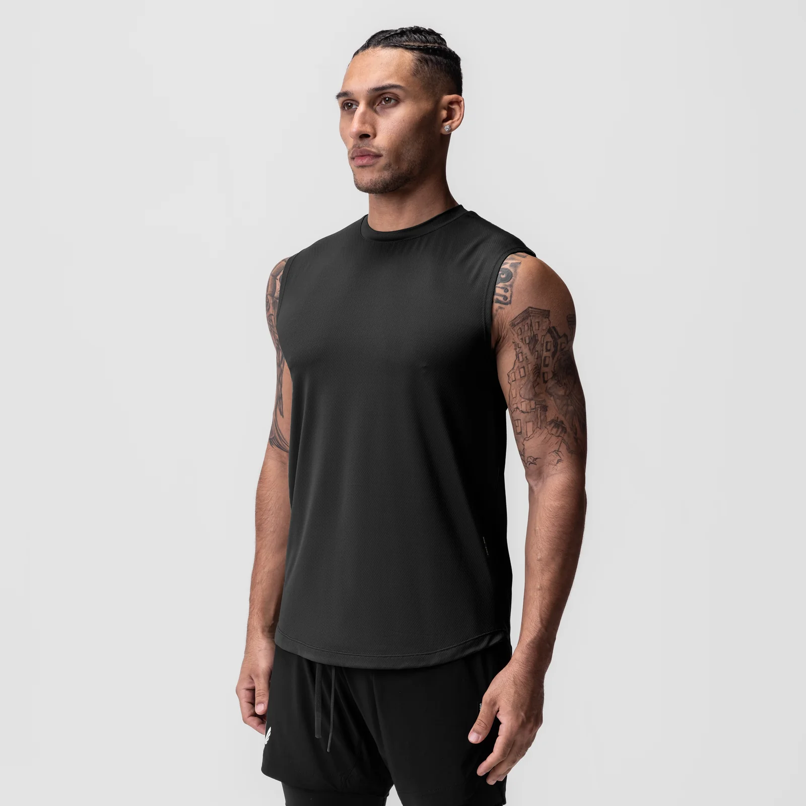 0757. AeroSilver Cutoff Tank - Black