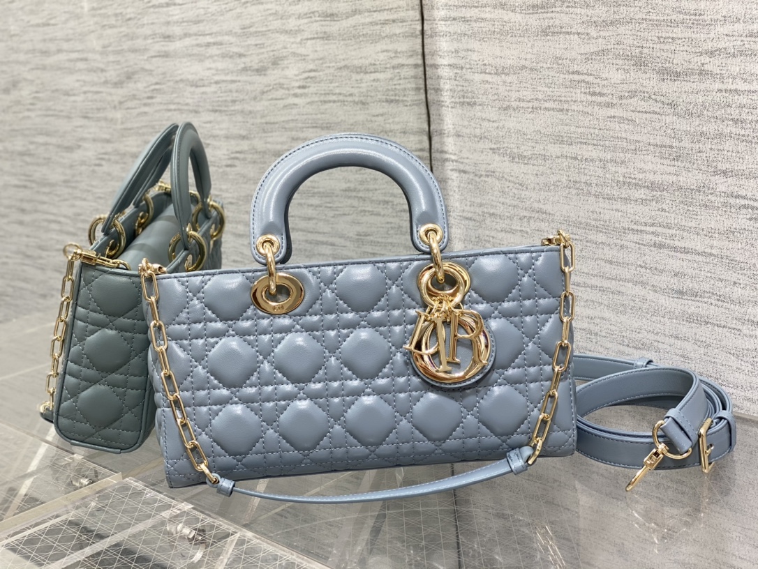 Dior Medium Lady D-Joy Bag in Blue Cannage Lambskin