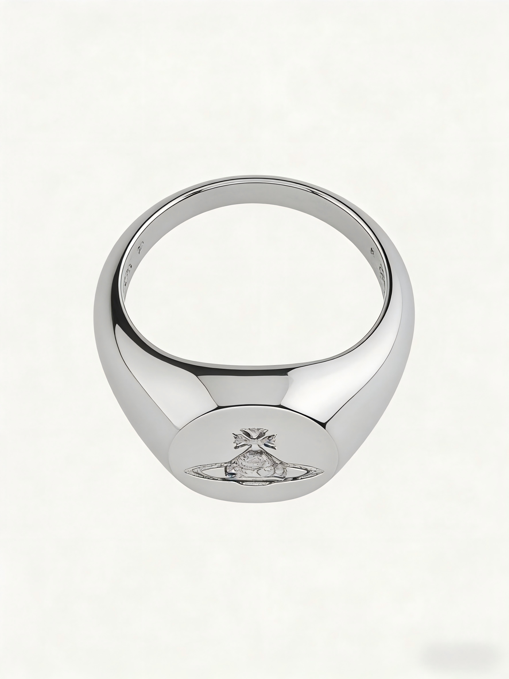 Minimalist Silver Saturn Signet Ring for Men & Women – Hypoallergenic Stainless Steel Jewelry Gift