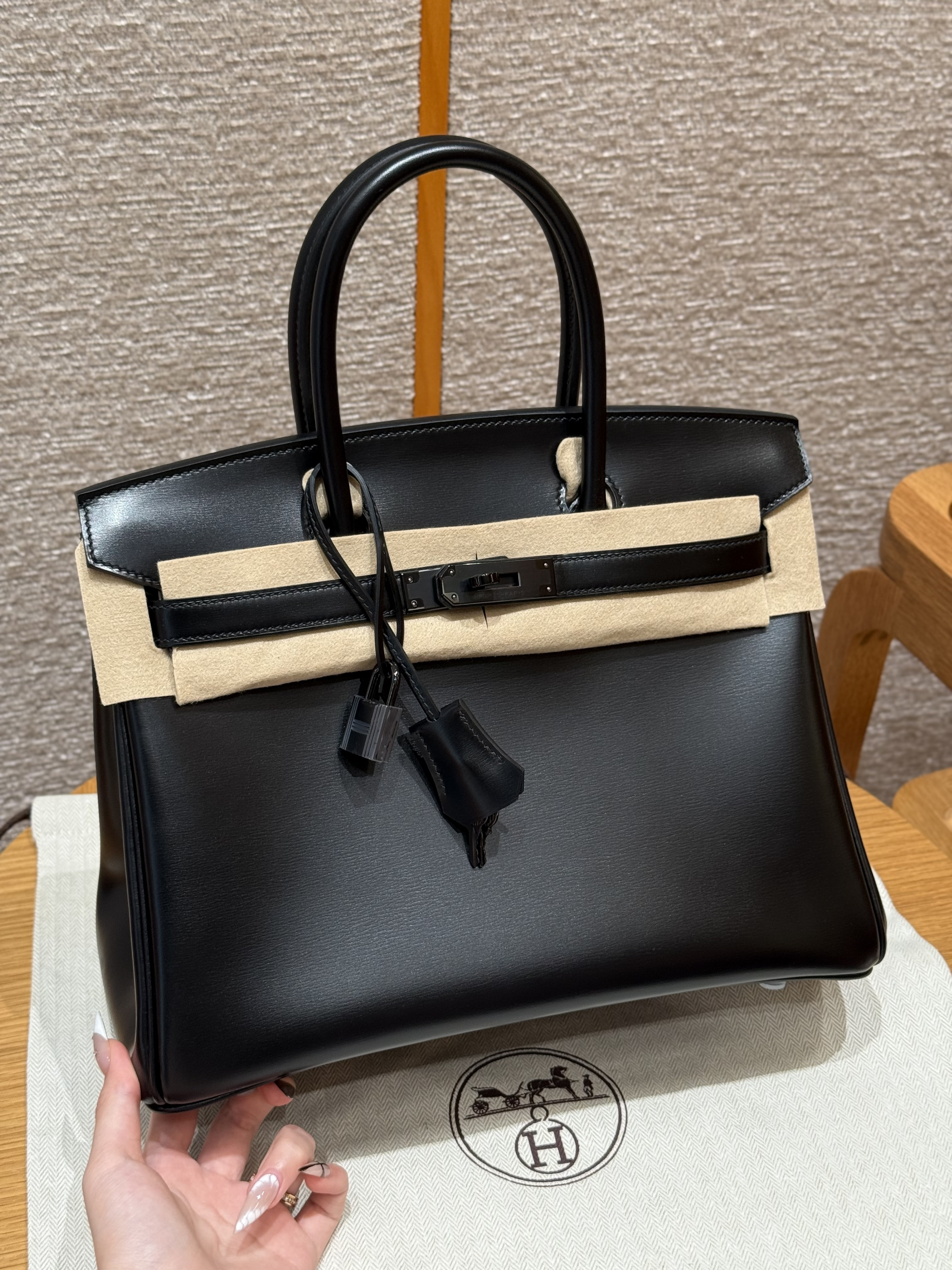 Hermes Black Box Birkin 30 Bag