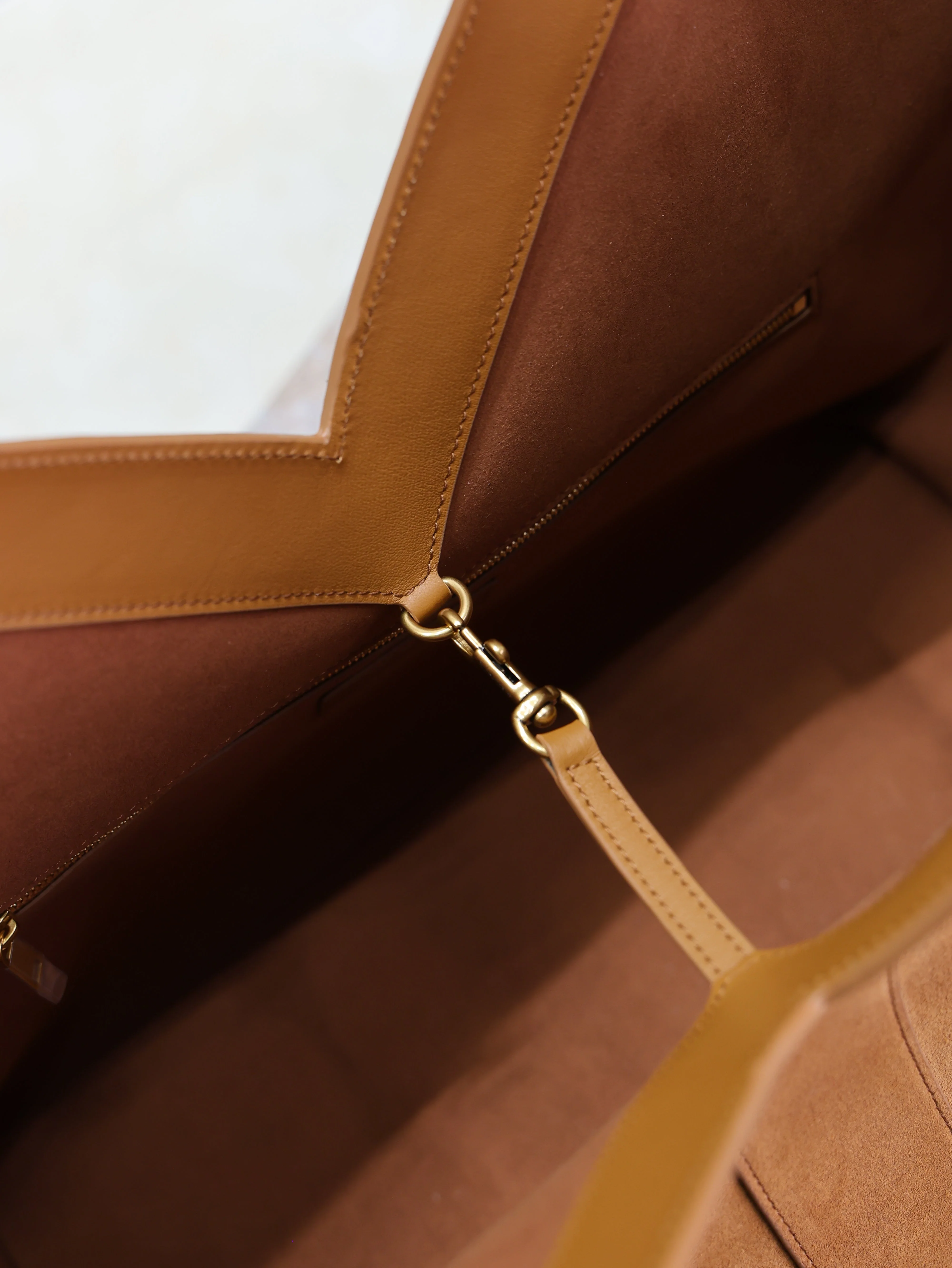 Saint Laurent YSL Tote Bag Brown Suede