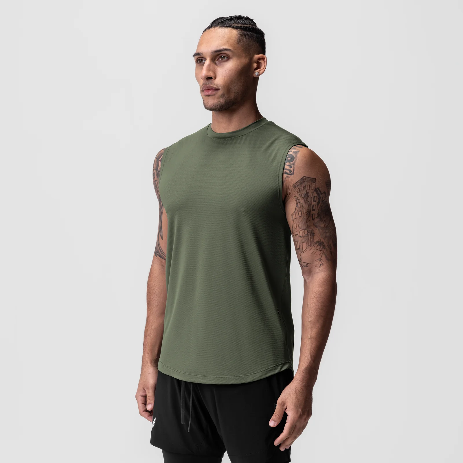0757. AeroSilver Cutoff Tank - Olive