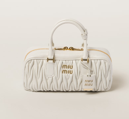Miu Miu Large White Arcadie matelassé nappa leather bag 5BB148