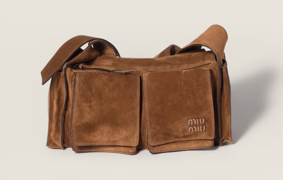 Miu Miu Cocoa Brown Utilitaire suede Shoulder bag 5BC205