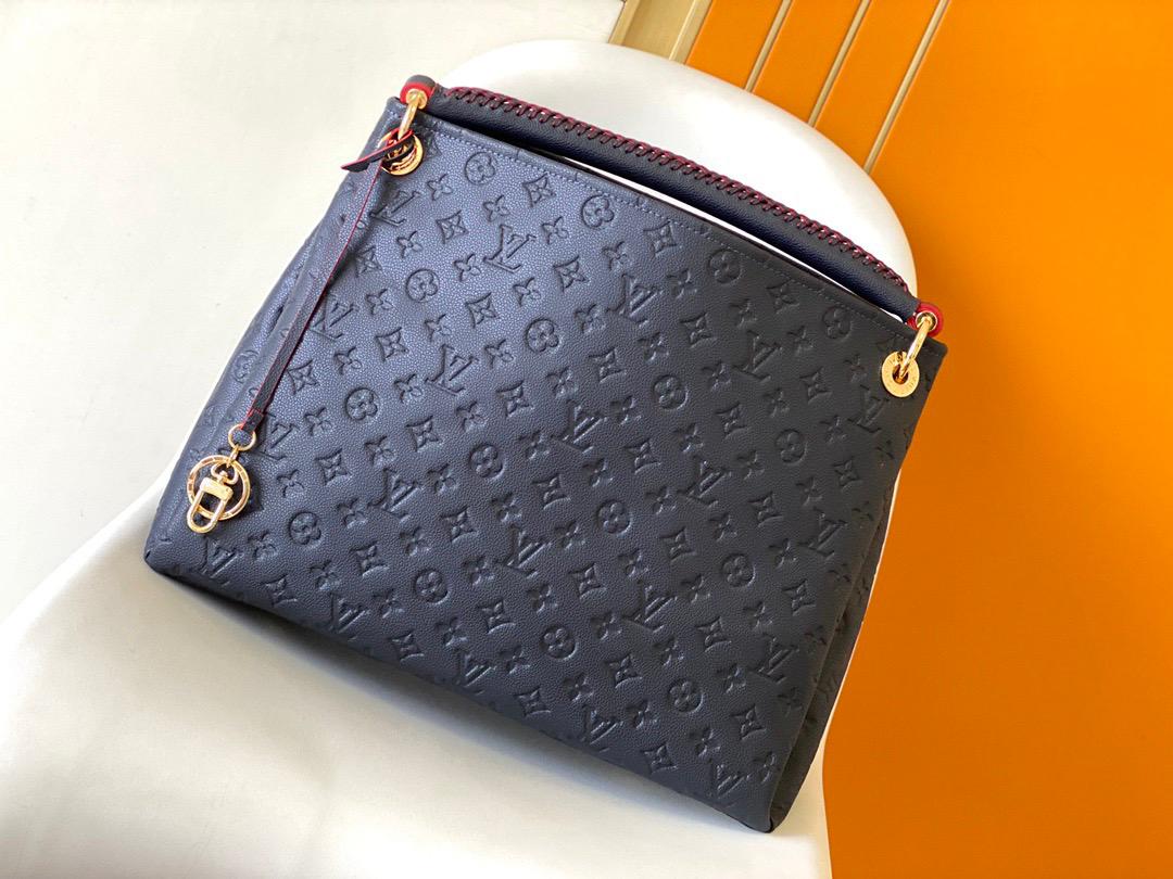 Louis Vuitton LV  navy blue hand-held shopping bag