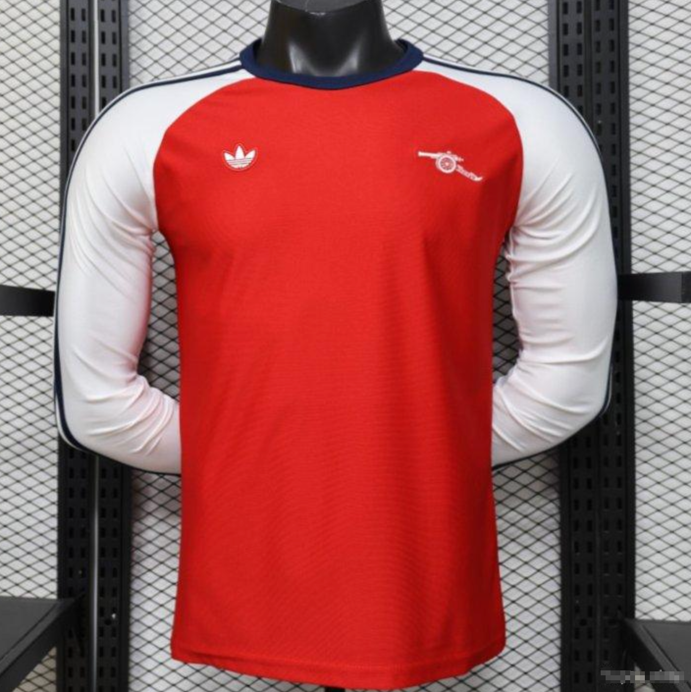Player Version 2026 Arsenal x Adidas Originals Retro Red with White Long Sleeve Raglan Home Jersey S-3XL