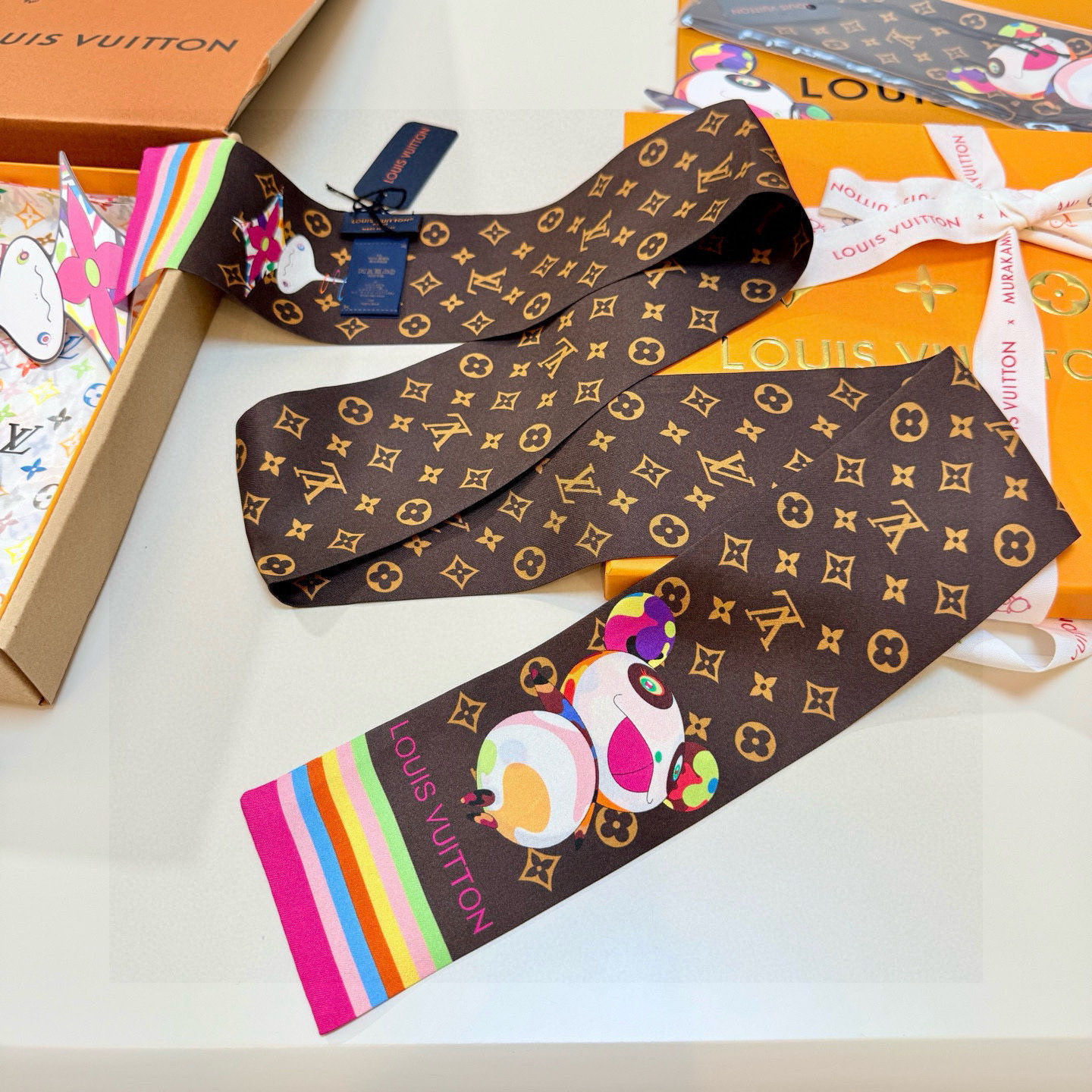 LV x TM Monogram Cherry Blossom BB Silk Bandeau