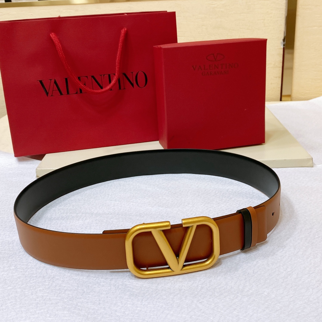 Valentino Reversible Wide Leather Belt 4cm