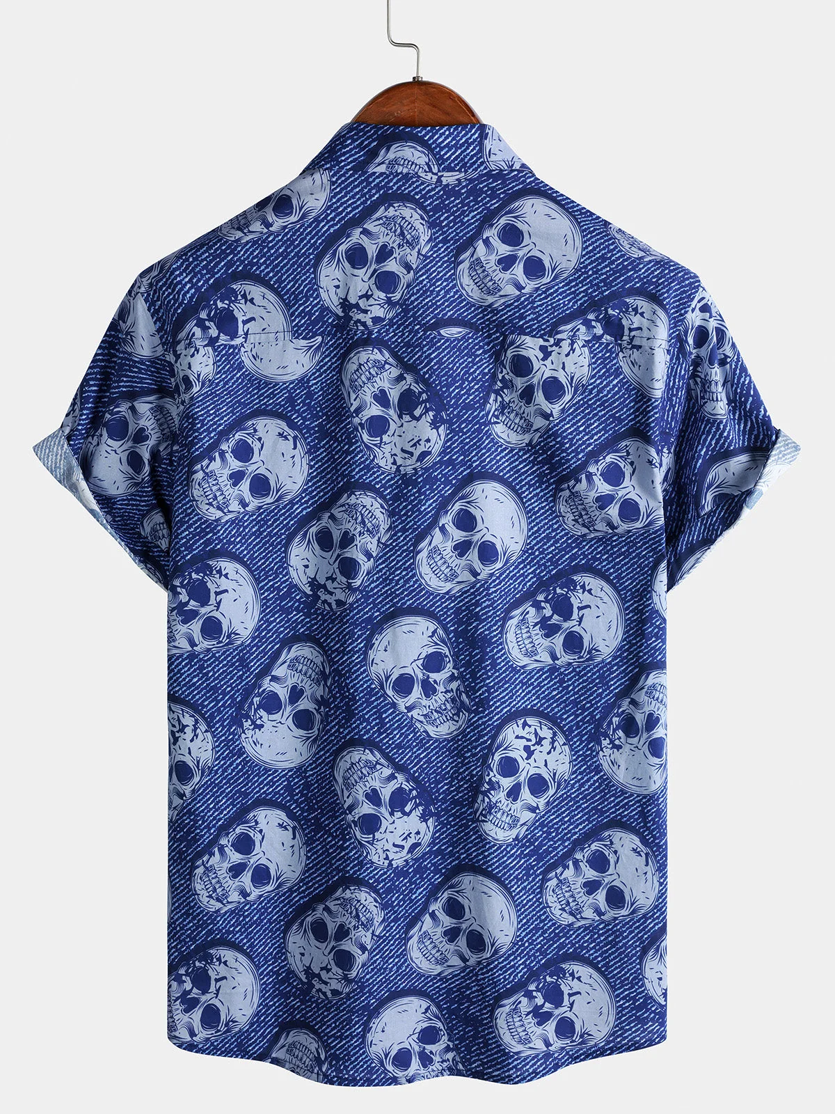 Men's Skull Punk Rock Hawaiian Short Sleeve Shirt