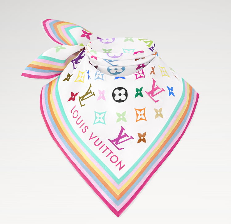 LV x TM Monogram Cherry Blossom Silk Square 90