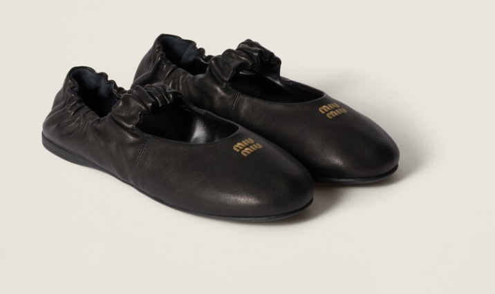 Miu Miu Ruches Nappa Ballet Flat