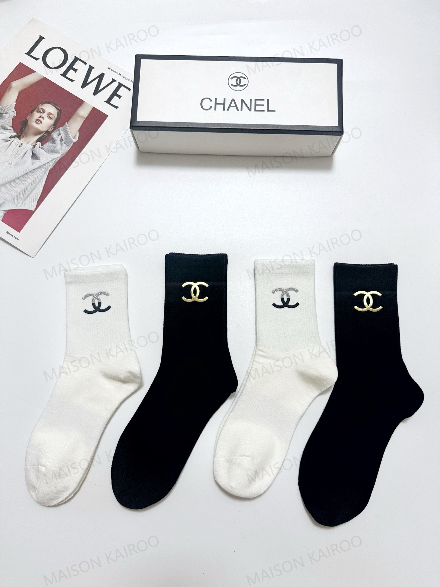 Chanel CC Socks 4-Pack - KAIROO