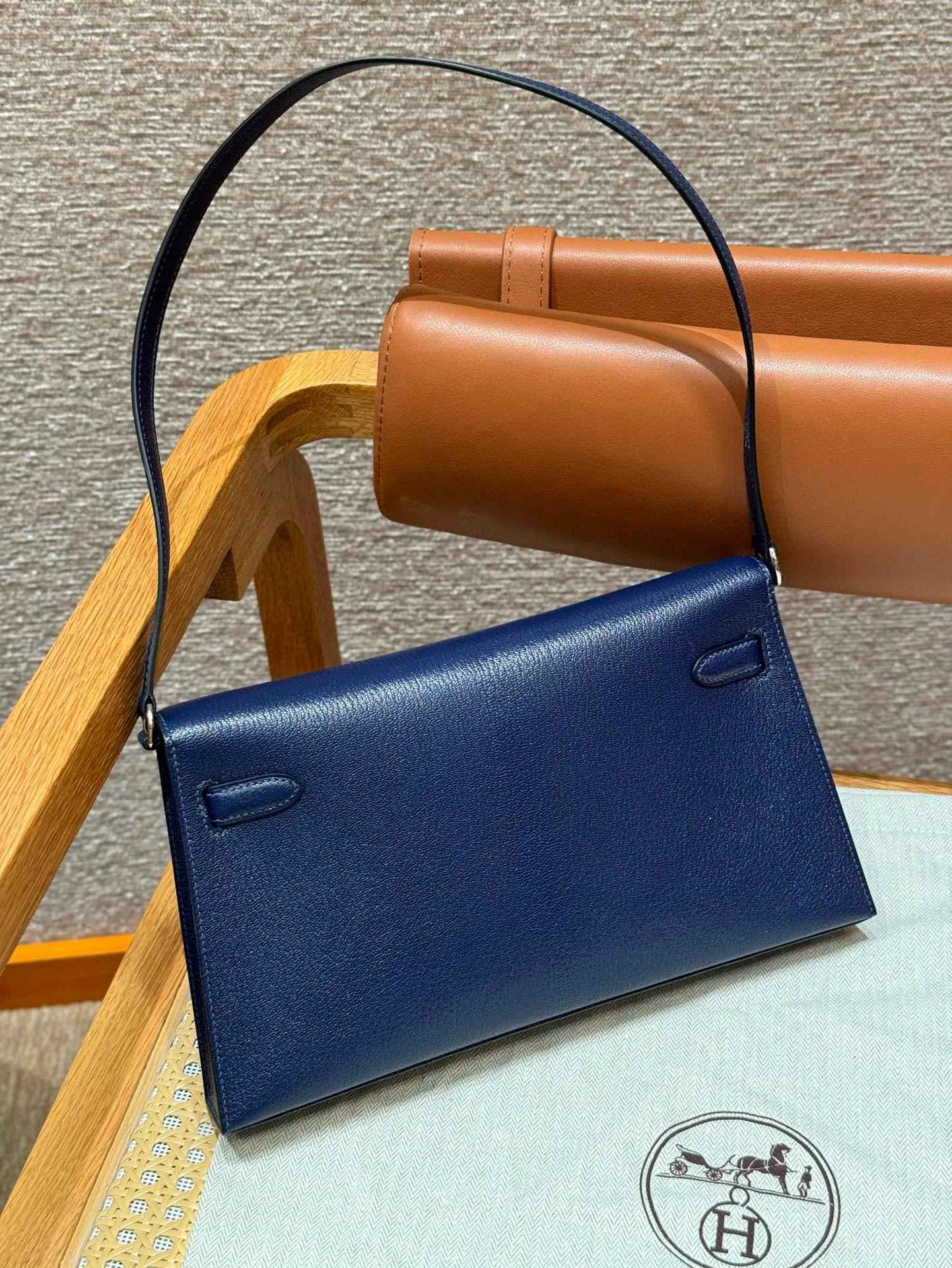 Hermes Blue Saphir Chevre Kelly Elan