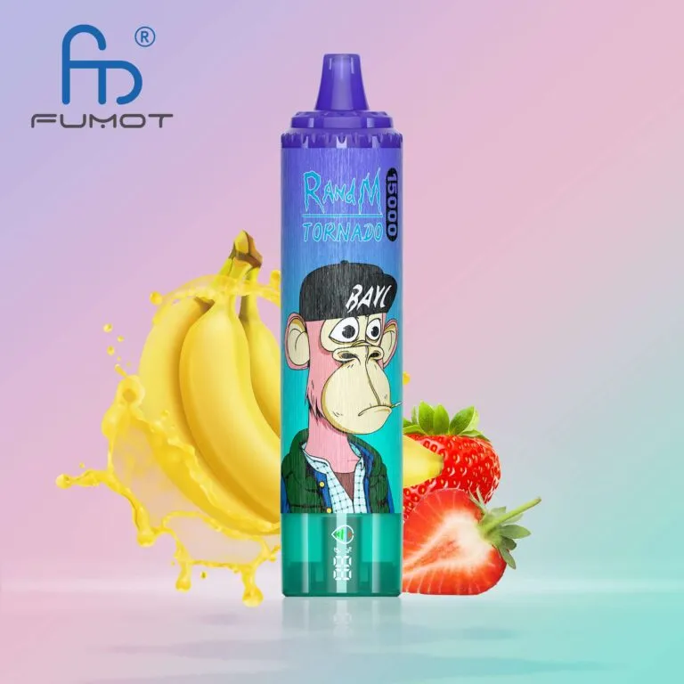 FUMOT Tornado 15K Rechargeable Disposable Vape – Strawberry Banana - Vaba Vape-Shop