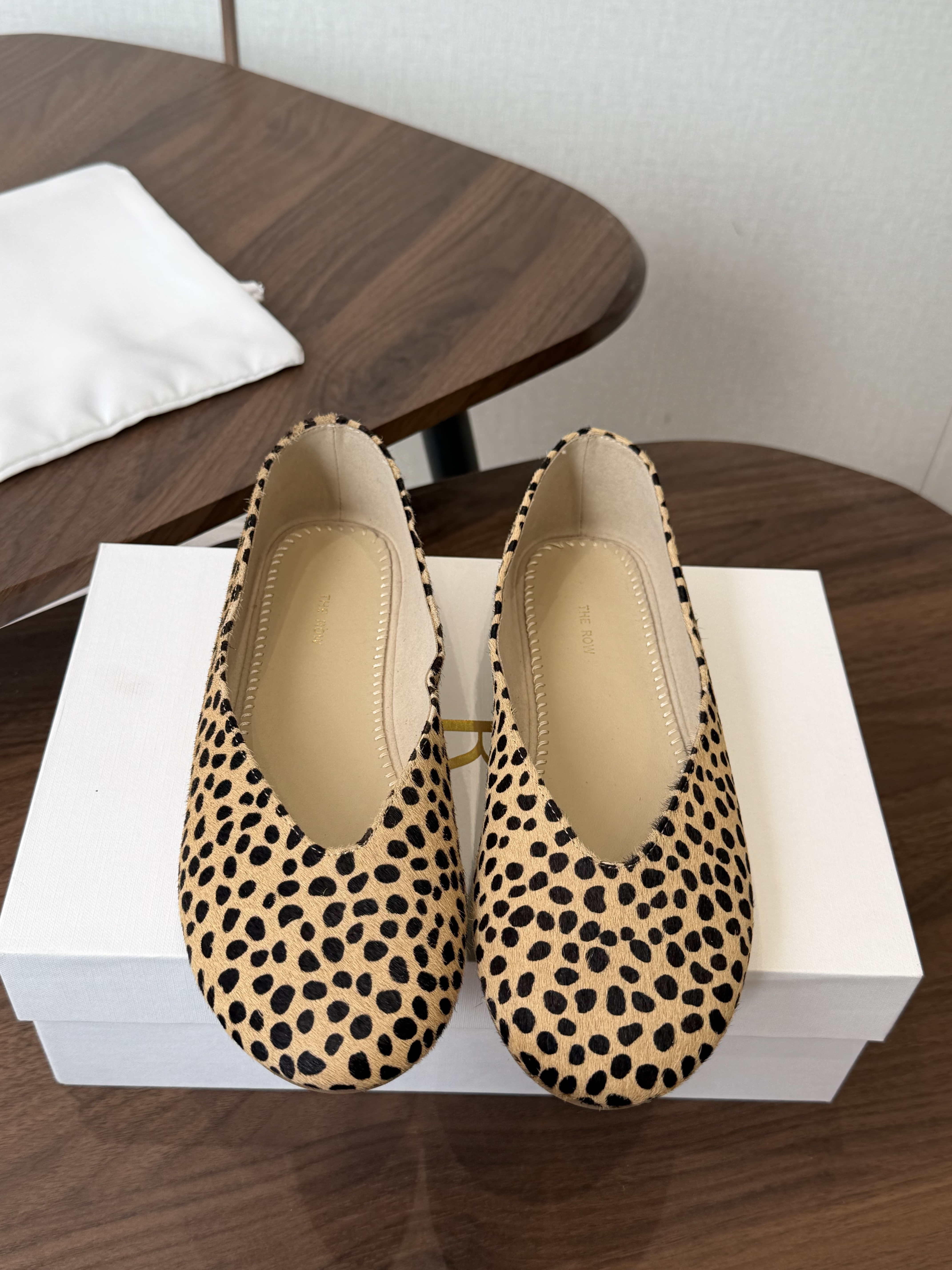 The Row Low horsehair leather Ballet Flat