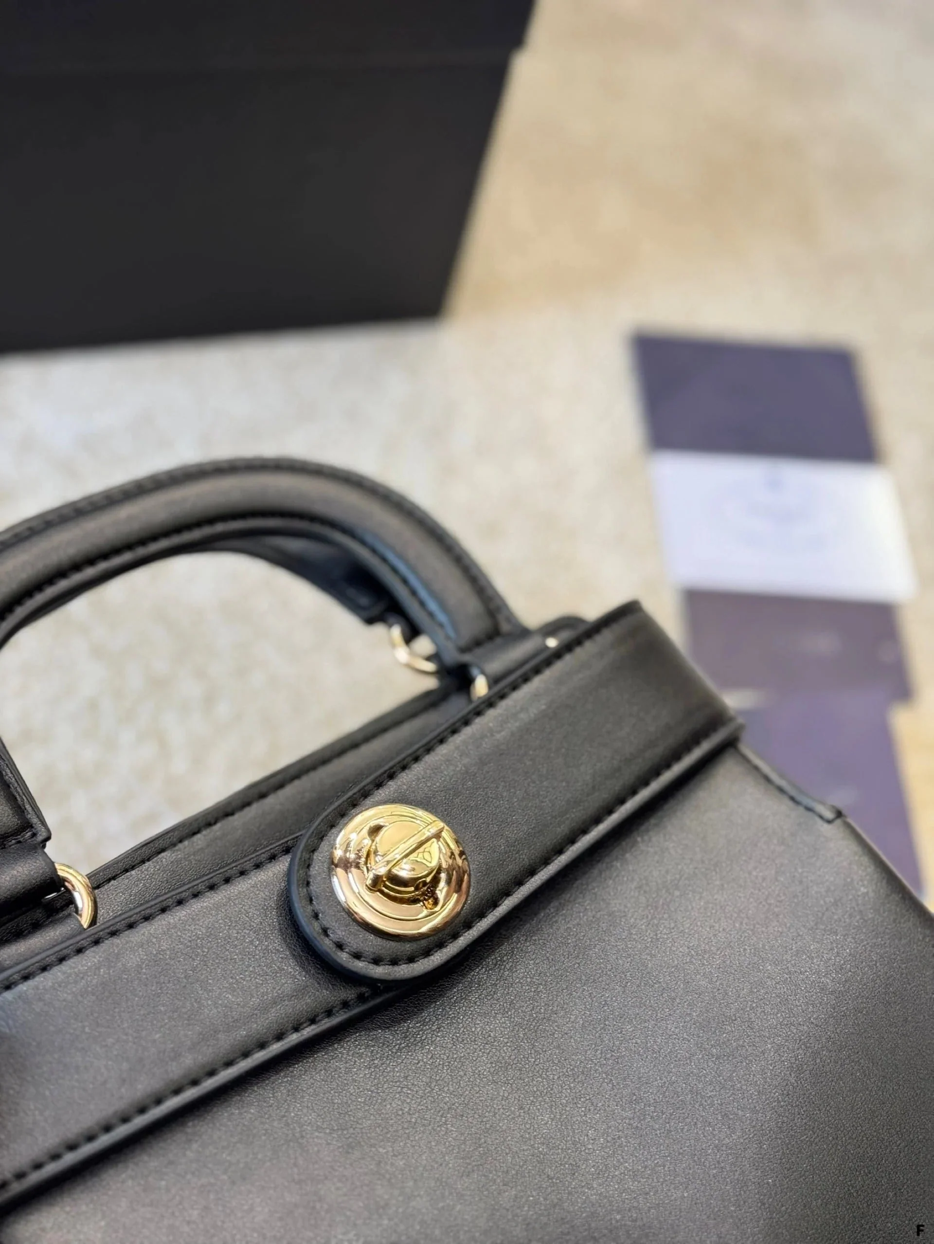 Prada CAREY BAG 45 IN BLACK SMOOTH SHINY CALFSKIN