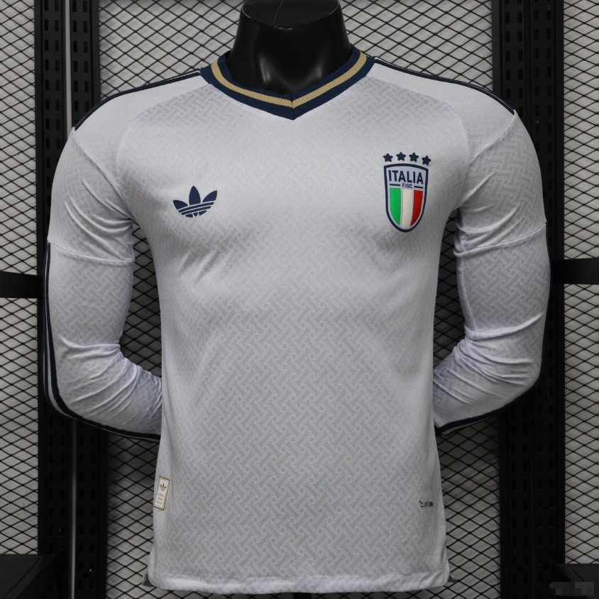 Player Version 2026 Italy Away White Long Sleeve Jersey S-3XL