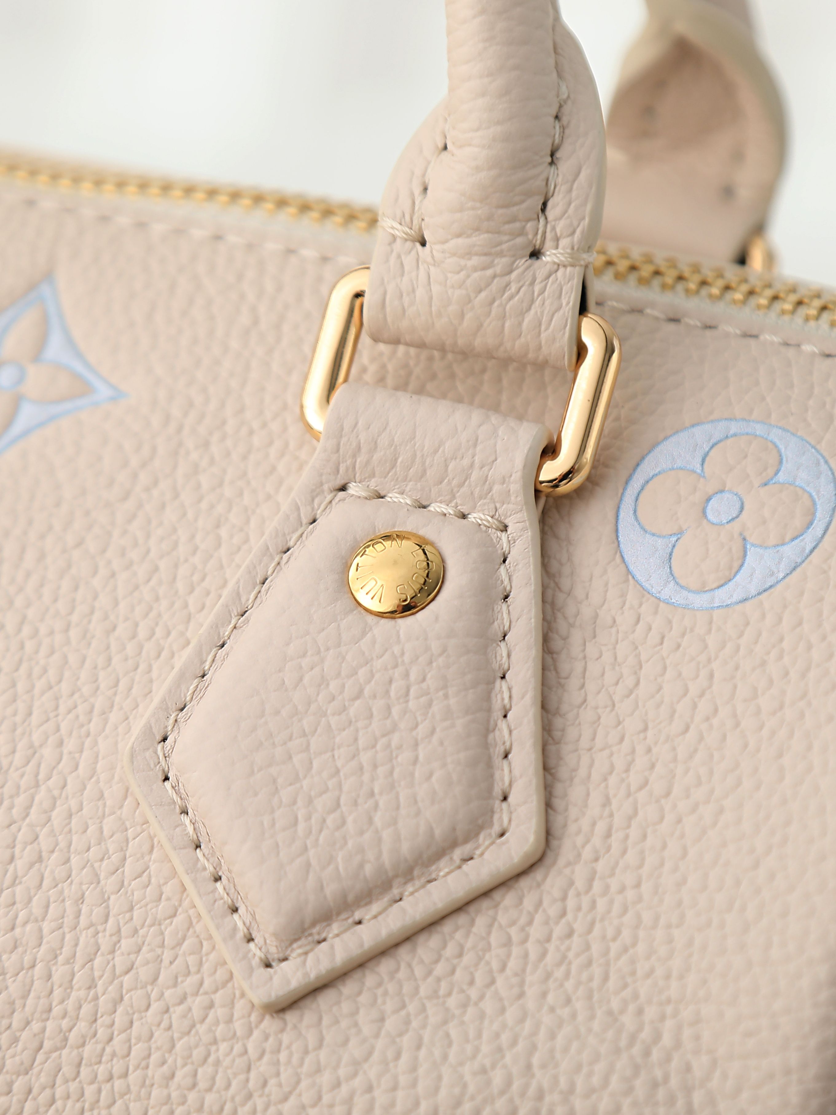 Louis Vuitton LV Speedy Bandouliere 20 Milk White Ice Blue Textured Pillow Bag