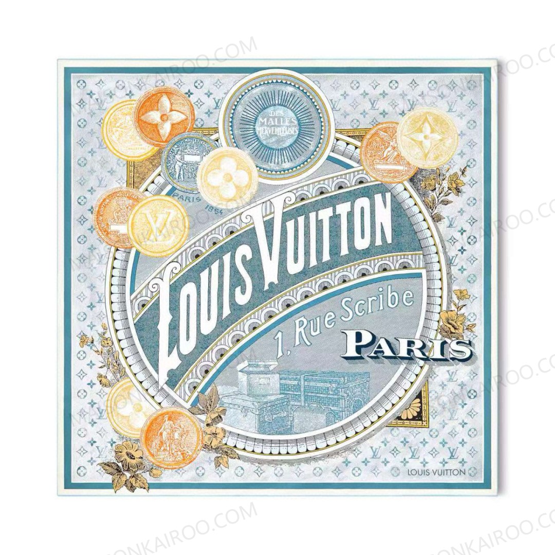 Louis Vuitton LV Vintage Coin Address 90 Square Scarf - KAIROO