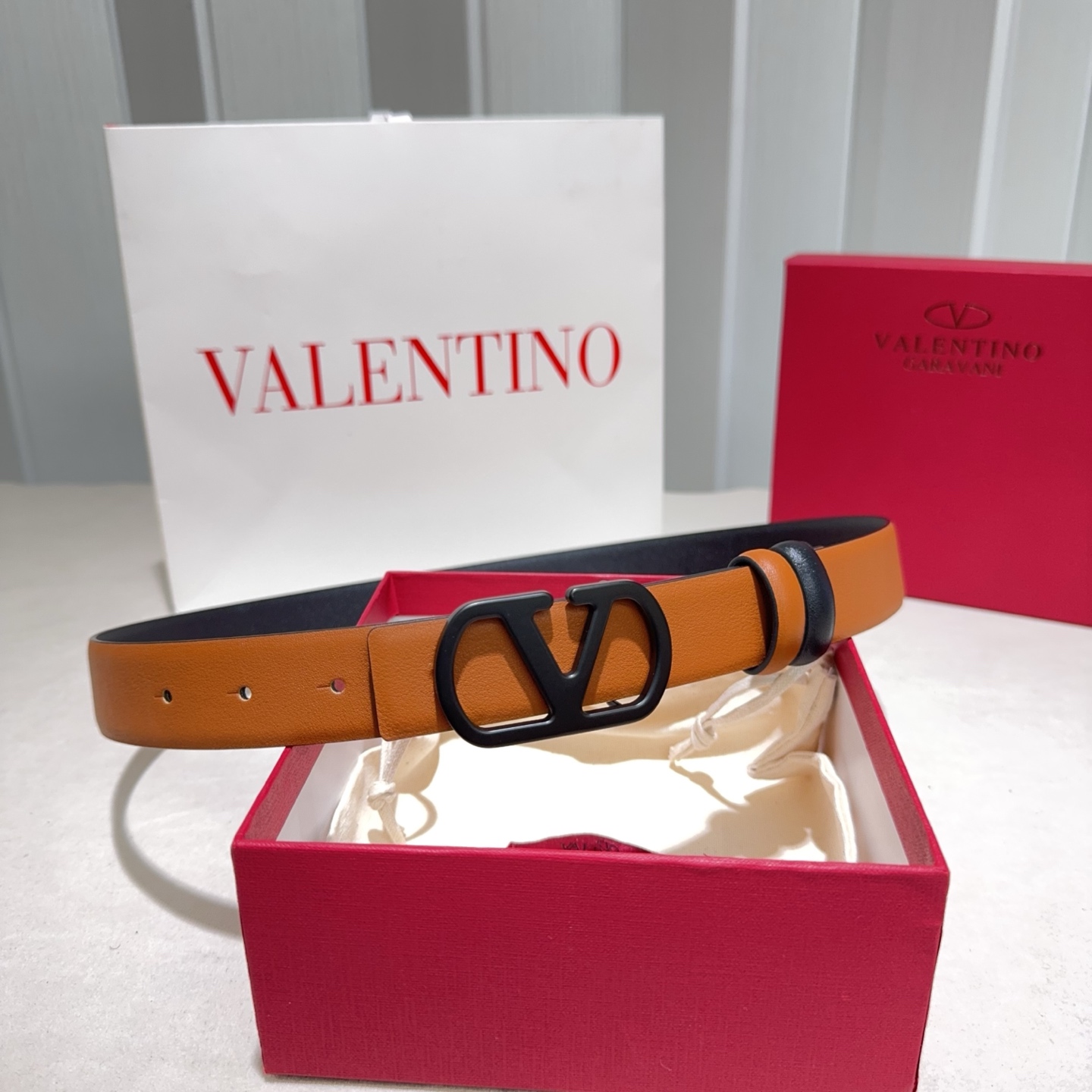 Valentino Reversible Leather Belt 3cm