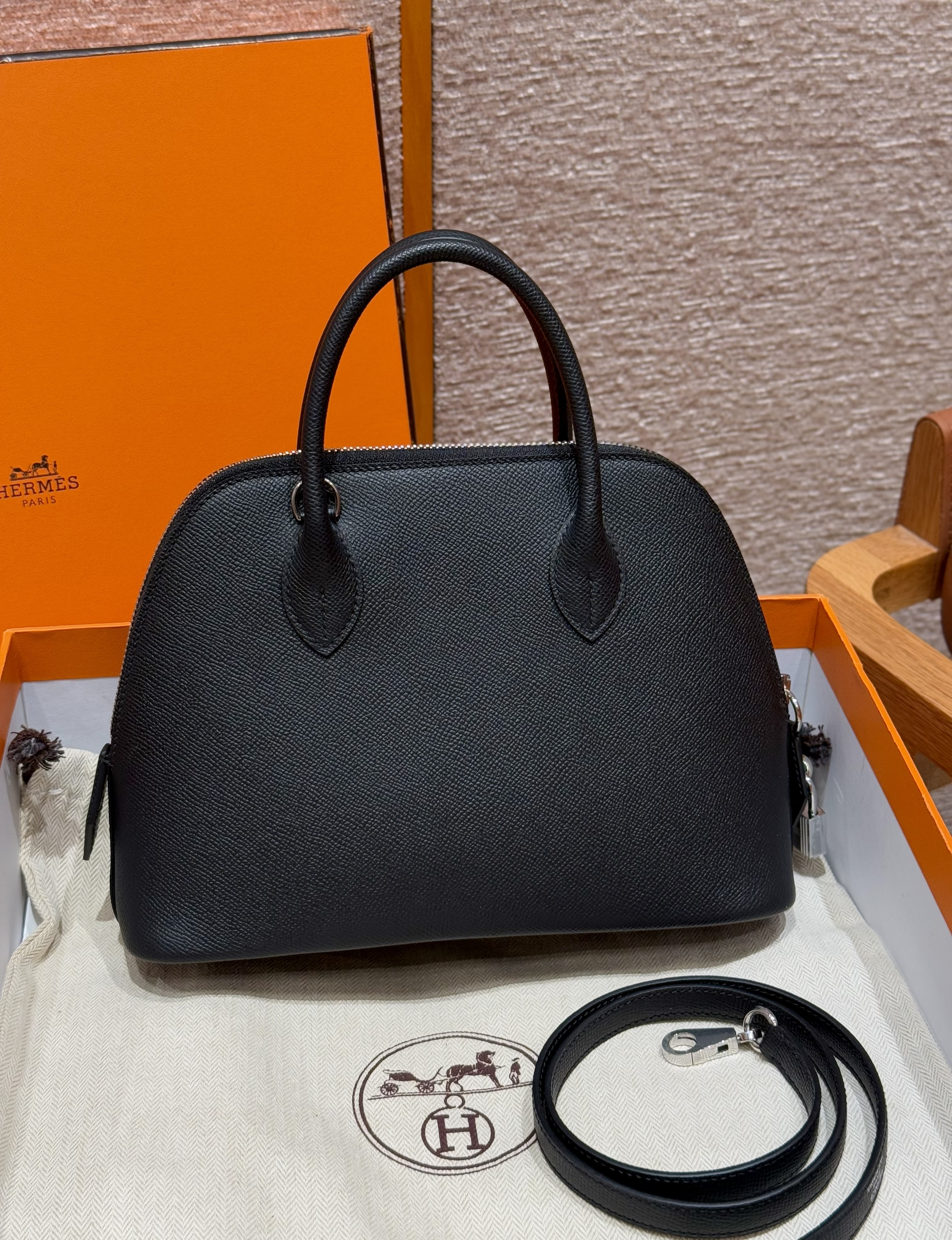 Hermes Black Epsom Bolide 1923 25
