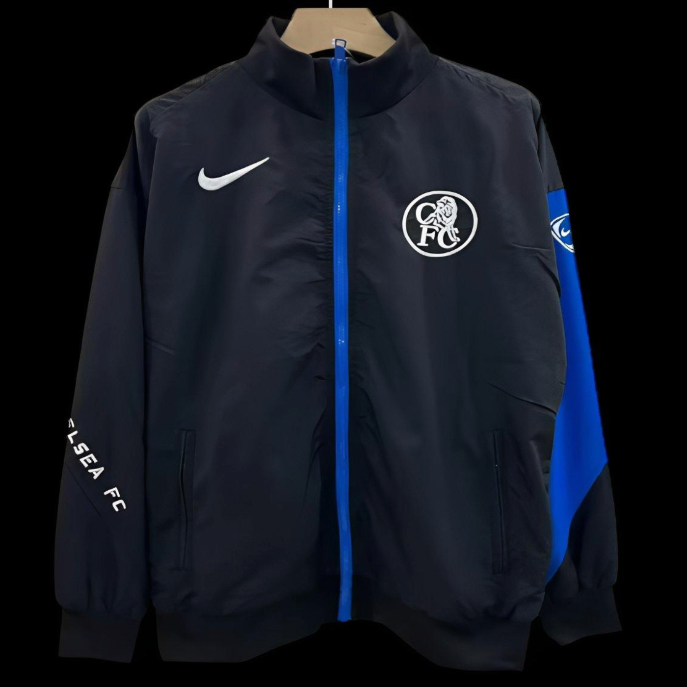 25/26 Chelsea Black Full Zipper Windbreaker S-XXL