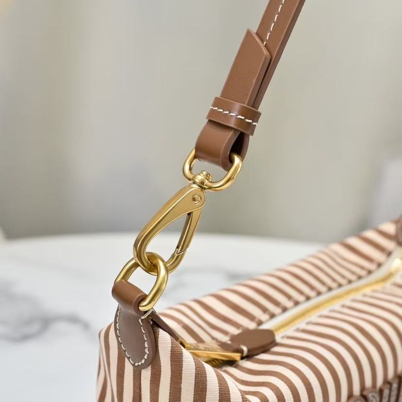 Miu Miu new striped brown canvas box bag