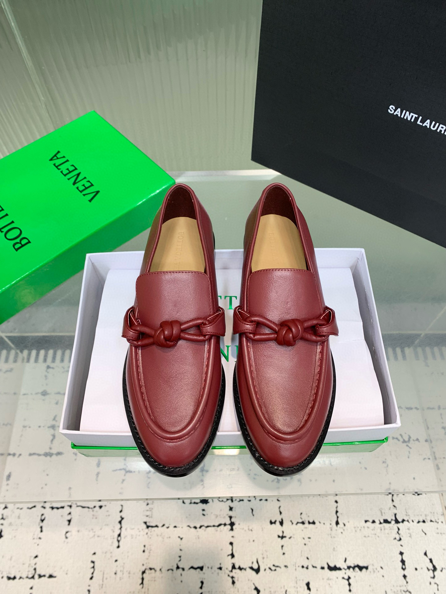 Bottega Unisex Astaire Leather Loafer in Red