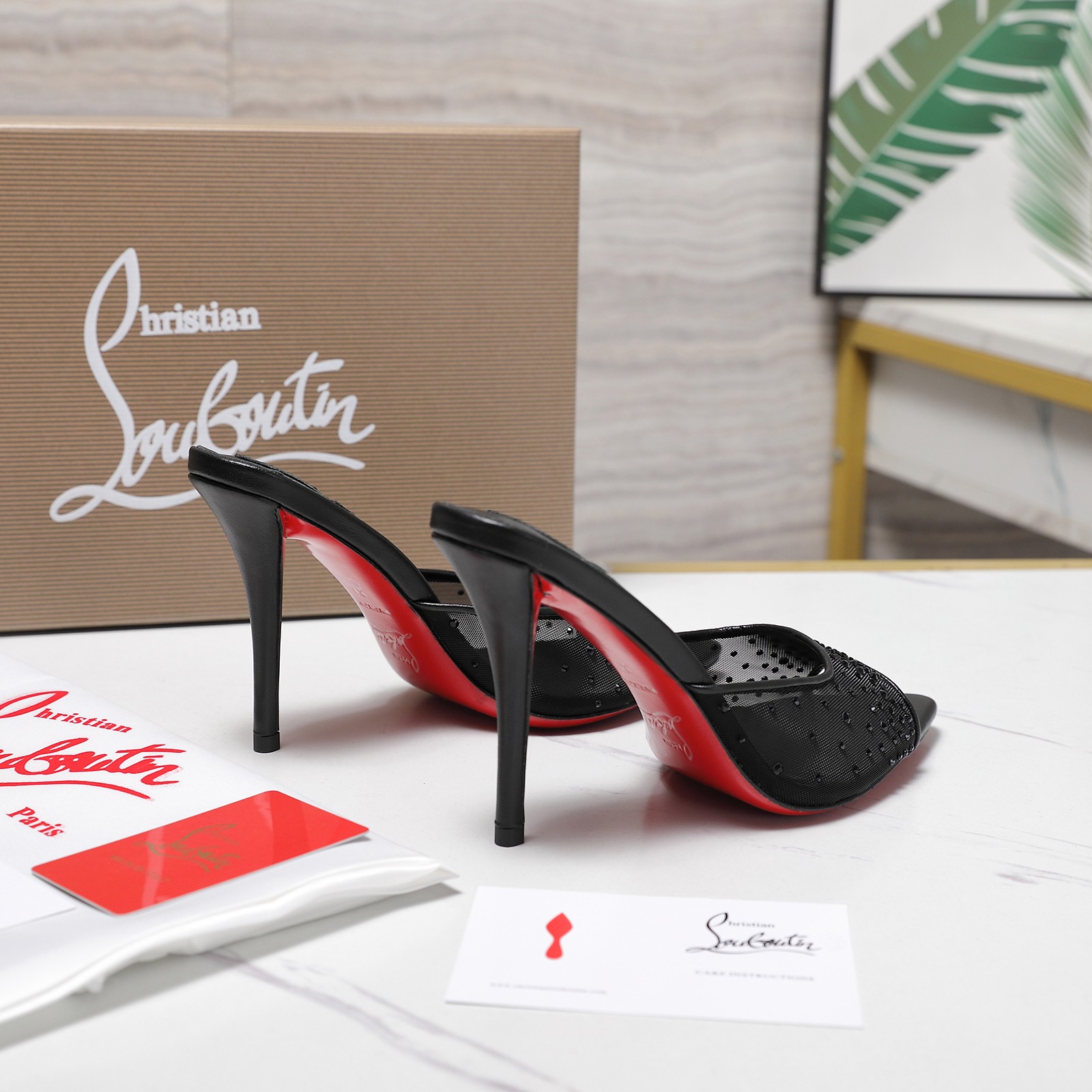 Christian Louboutin shiny leather Mule