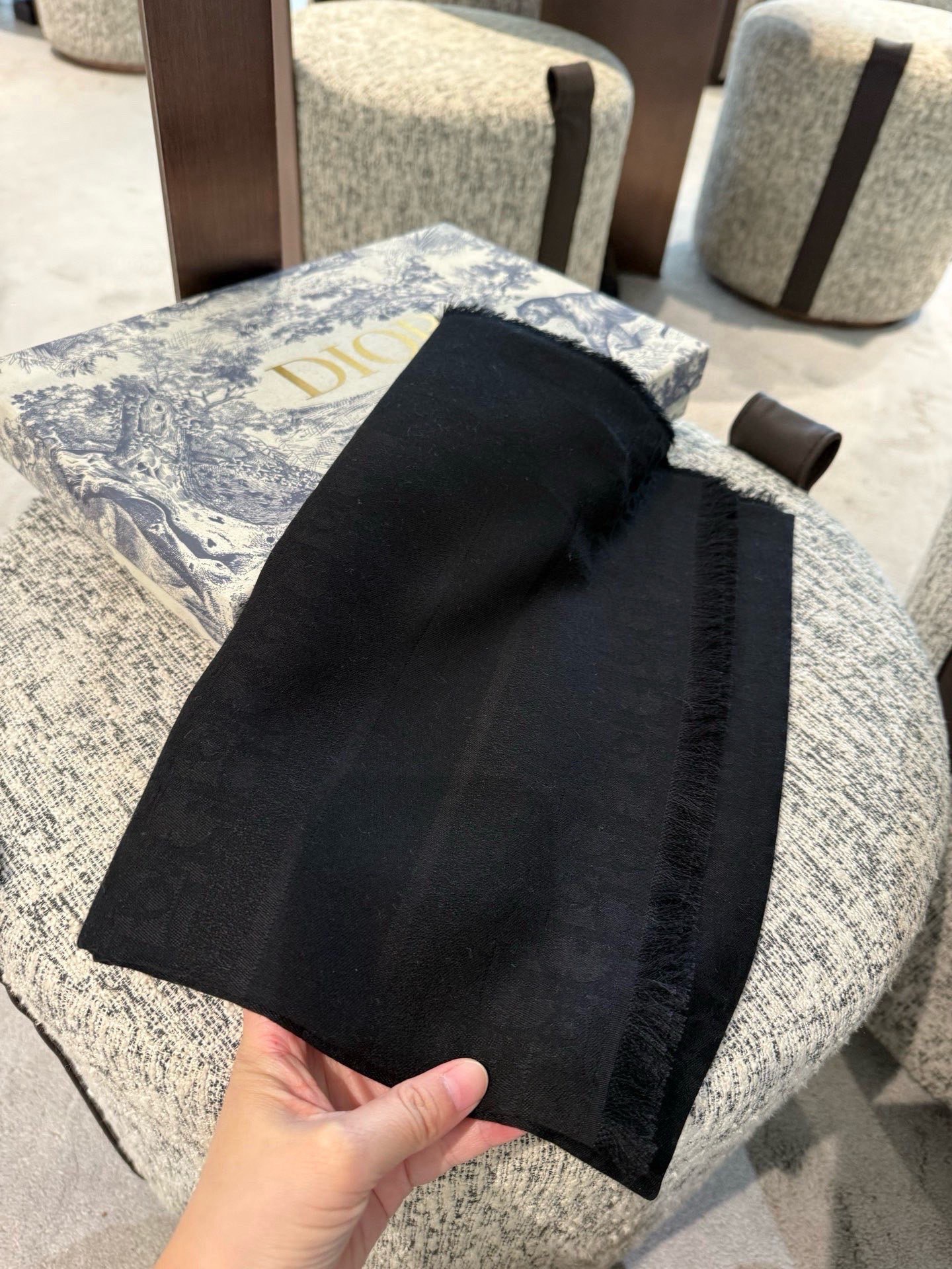 Dior Classic Oblique Silk and cashmere shawl